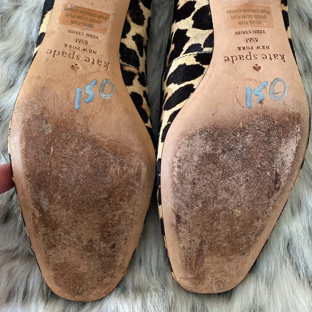 kate spade Leopard Print Ballet Flats - Tan/Black